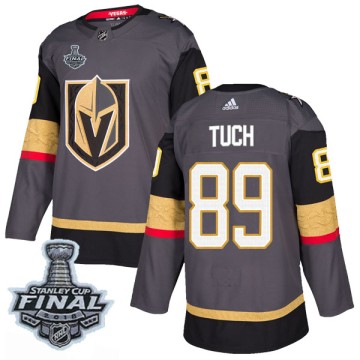 Authentic Adidas Men's Alex Tuch Vegas Golden Knights Home 2018 Stanley Cup Final Patch Jersey - Gray