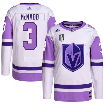 Authentic Adidas Men's Brayden McNabb Vegas Golden Knights Hockey Fights Cancer Primegreen 2023 Stanley Cup Final Jersey - White