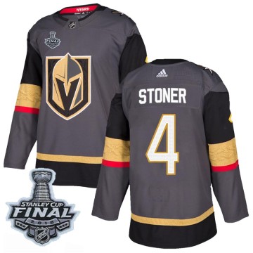 Authentic Adidas Men's Clayton Stoner Vegas Golden Knights Home 2018 Stanley Cup Final Patch Jersey - Gray