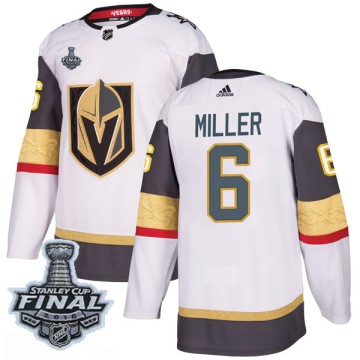 Authentic Adidas Men's Colin Miller Vegas Golden Knights Away 2018 Stanley Cup Final Patch Jersey - White