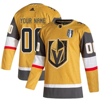 Authentic Adidas Men's Custom Vegas Golden Knights Custom 2020/21 Alternate 2023 Stanley Cup Final Jersey - Gold