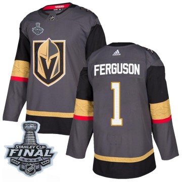Authentic Adidas Men's Dylan Ferguson Vegas Golden Knights Home 2018 Stanley Cup Final Patch Jersey - Gray