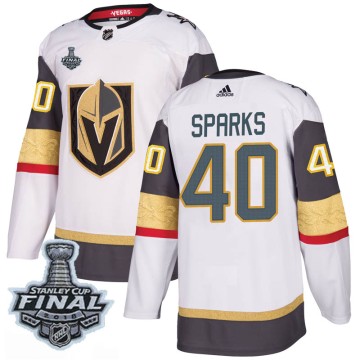 Authentic Adidas Men's Garret Sparks Vegas Golden Knights Away 2018 Stanley Cup Final Patch Jersey - White