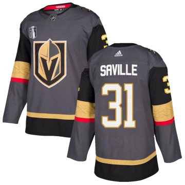 Authentic Adidas Men's Isaiah Saville Vegas Golden Knights Home 2023 Stanley Cup Final Jersey - Gray