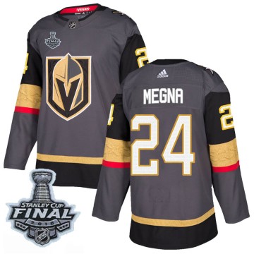 Authentic Adidas Men's Jaycob Megna Vegas Golden Knights Home 2018 Stanley Cup Final Patch Jersey - Gray