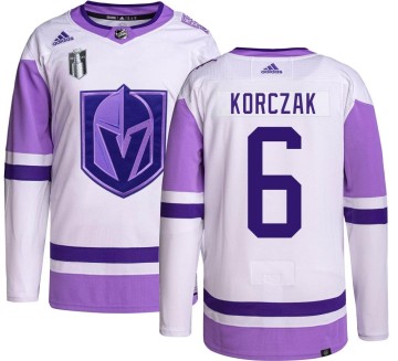 Authentic Adidas Men's Kaedan Korczak Vegas Golden Knights Hockey Fights Cancer 2023 Stanley Cup Final Jersey -