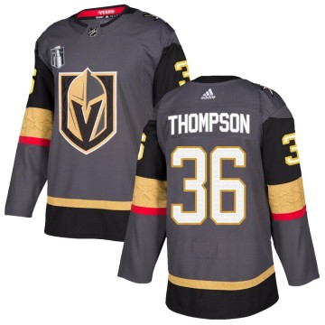 Authentic Adidas Men's Logan Thompson Vegas Golden Knights Home 2023 Stanley Cup Final Jersey - Gray