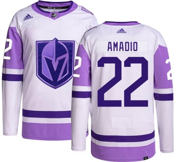 Authentic Adidas Men's Michael Amadio Vegas Golden Knights Hockey Fights Cancer Jersey -
