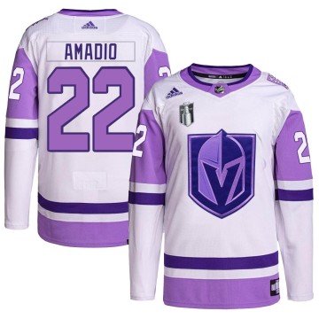 Authentic Adidas Men's Michael Amadio Vegas Golden Knights Hockey Fights Cancer Primegreen 2023 Stanley Cup Final Jersey - White