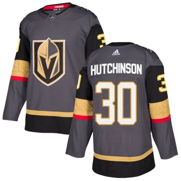 Authentic Adidas Men's Michael Hutchinson Vegas Golden Knights Home Jersey - Gray