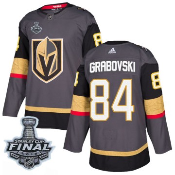 Authentic Adidas Men's Mikhail Grabovski Vegas Golden Knights Home 2018 Stanley Cup Final Patch Jersey - Gray