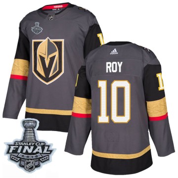 Authentic Adidas Men's Nicolas Roy Vegas Golden Knights Home 2018 Stanley Cup Final Patch Jersey - Gray