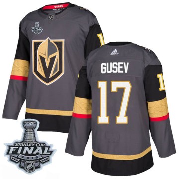 Authentic Adidas Men's Nikita Gusev Vegas Golden Knights Home 2018 Stanley Cup Final Patch Jersey - Gray
