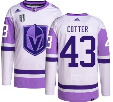 Authentic Adidas Men's Paul Cotter Vegas Golden Knights Hockey Fights Cancer 2023 Stanley Cup Final Jersey -