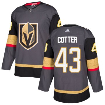 Authentic Adidas Men's Paul Cotter Vegas Golden Knights Home Jersey - Gray
