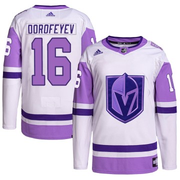 Authentic Adidas Men's Pavel Dorofeyev Vegas Golden Knights Hockey Fights Cancer Primegreen Jersey - White/Purple