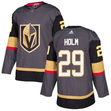 Authentic Adidas Men's Philip Holm Vegas Golden Knights Home Jersey - Gray