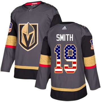 Authentic Adidas Men's Reilly Smith Vegas Golden Knights USA Flag Fashion Jersey - Gray