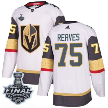 Authentic Adidas Men's Ryan Reaves Vegas Golden Knights Away 2018 Stanley Cup Final Patch Jersey - White