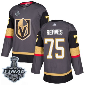 Authentic Adidas Men's Ryan Reaves Vegas Golden Knights Home 2018 Stanley Cup Final Patch Jersey - Gray