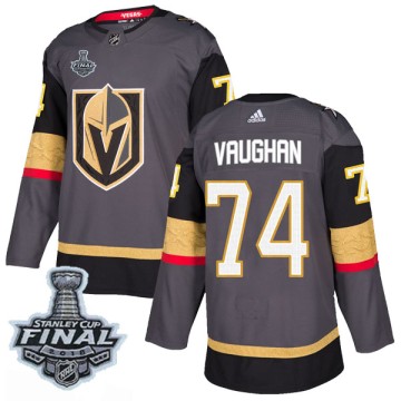 Authentic Adidas Men's Scooter Vaughan Vegas Golden Knights Home 2018 Stanley Cup Final Patch Jersey - Gray