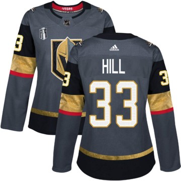 Authentic Adidas Women's Adin Hill Vegas Golden Knights Home 2023 Stanley Cup Final Jersey - Gray