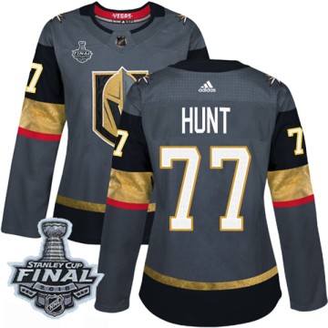 Authentic Adidas Women's Brad Hunt Vegas Golden Knights Home 2018 Stanley Cup Final Patch Jersey - Gray