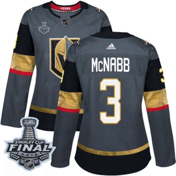 Authentic Adidas Women's Brayden McNabb Vegas Golden Knights Home 2018 Stanley Cup Final Patch Jersey - Gray