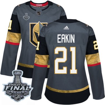 Authentic Adidas Women's Cody Eakin Vegas Golden Knights Home 2018 Stanley Cup Final Patch Jersey - Gray
