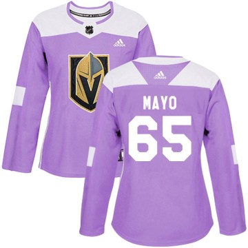 Authentic Adidas Women's Dysin Mayo Vegas Golden Knights Fights Cancer Practice Jersey - Purple