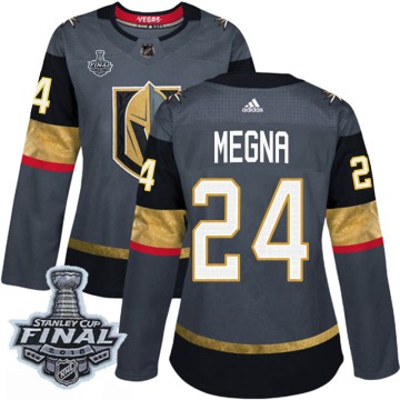 Authentic Adidas Women's Jaycob Megna Vegas Golden Knights Home 2018 Stanley Cup Final Patch Jersey - Gray