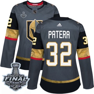 Authentic Adidas Women's Jiri Patera Vegas Golden Knights Home 2018 Stanley Cup Final Patch Jersey - Gray