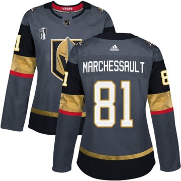 Authentic Adidas Women's Jonathan Marchessault Vegas Golden Knights Home 2023 Stanley Cup Final Jersey - Gray