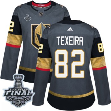 Authentic Adidas Women's Keoni Texeira Vegas Golden Knights Home 2018 Stanley Cup Final Patch Jersey - Gray