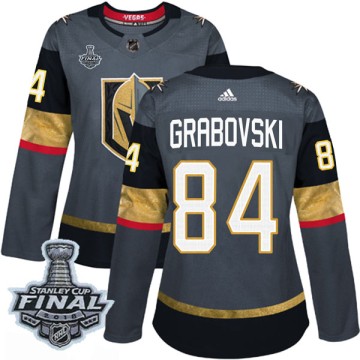 Authentic Adidas Women's Mikhail Grabovski Vegas Golden Knights Home 2018 Stanley Cup Final Patch Jersey - Gray