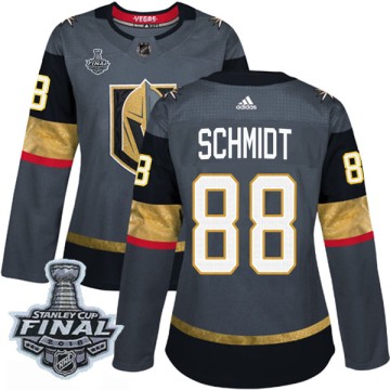 Authentic Adidas Women's Nate Schmidt Vegas Golden Knights Home 2018 Stanley Cup Final Patch Jersey - Gray