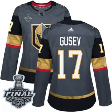 Authentic Adidas Women's Nikita Gusev Vegas Golden Knights Home 2018 Stanley Cup Final Patch Jersey - Gray