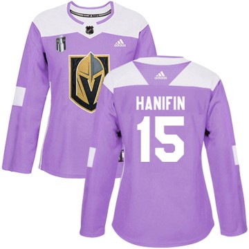 Authentic Adidas Women's Noah Hanifin Vegas Golden Knights Fights Cancer Practice 2023 Stanley Cup Final Jersey - Purple