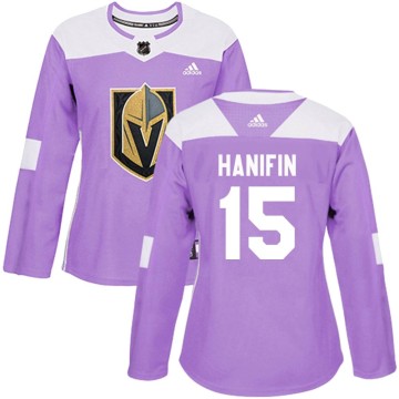 Authentic Adidas Women's Noah Hanifin Vegas Golden Knights Fights Cancer Practice Jersey - Purple