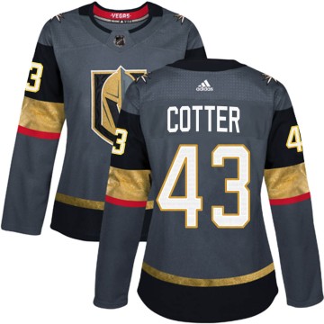 Authentic Adidas Women's Paul Cotter Vegas Golden Knights Home Jersey - Gray