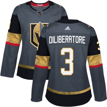Authentic Adidas Women's Peter DiLiberatore Vegas Golden Knights Home Jersey - Gray