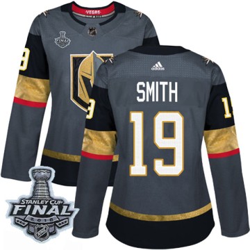 Authentic Adidas Women's Reilly Smith Vegas Golden Knights Home 2018 Stanley Cup Final Patch Jersey - Gray