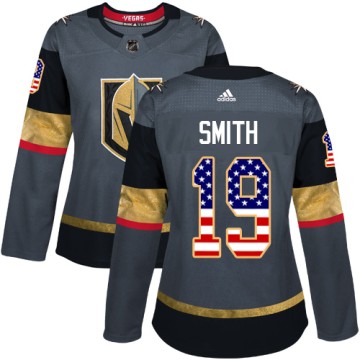 Authentic Adidas Women's Reilly Smith Vegas Golden Knights USA Flag Fashion Jersey - Gray
