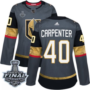 Authentic Adidas Women's Ryan Carpenter Vegas Golden Knights Home 2018 Stanley Cup Final Patch Jersey - Gray