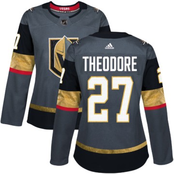 Authentic Adidas Women's Shea Theodore Vegas Golden Knights Home Jersey - Gray