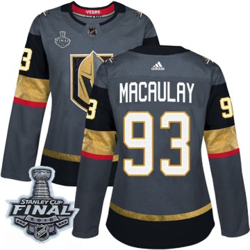 Authentic Adidas Women's Stephen MacAulay Vegas Golden Knights Home 2018 Stanley Cup Final Patch Jersey - Gray