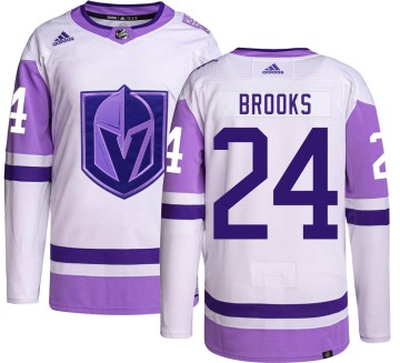 Authentic Adidas Youth Adam Brooks Vegas Golden Knights Hockey Fights Cancer Jersey -
