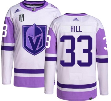 Authentic Adidas Youth Adin Hill Vegas Golden Knights Hockey Fights Cancer 2023 Stanley Cup Final Jersey -