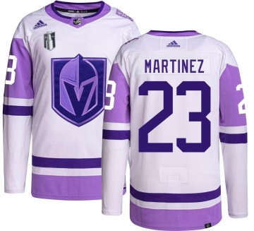 Authentic Adidas Youth Alec Martinez Vegas Golden Knights Hockey Fights Cancer 2023 Stanley Cup Final Jersey -