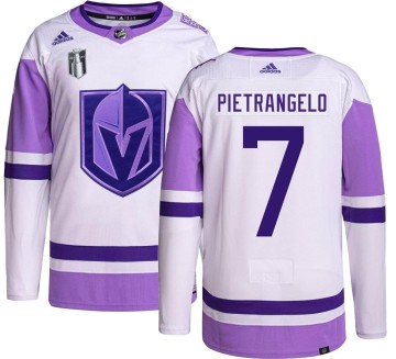 Authentic Adidas Youth Alex Pietrangelo Vegas Golden Knights Hockey Fights Cancer 2023 Stanley Cup Final Jersey -